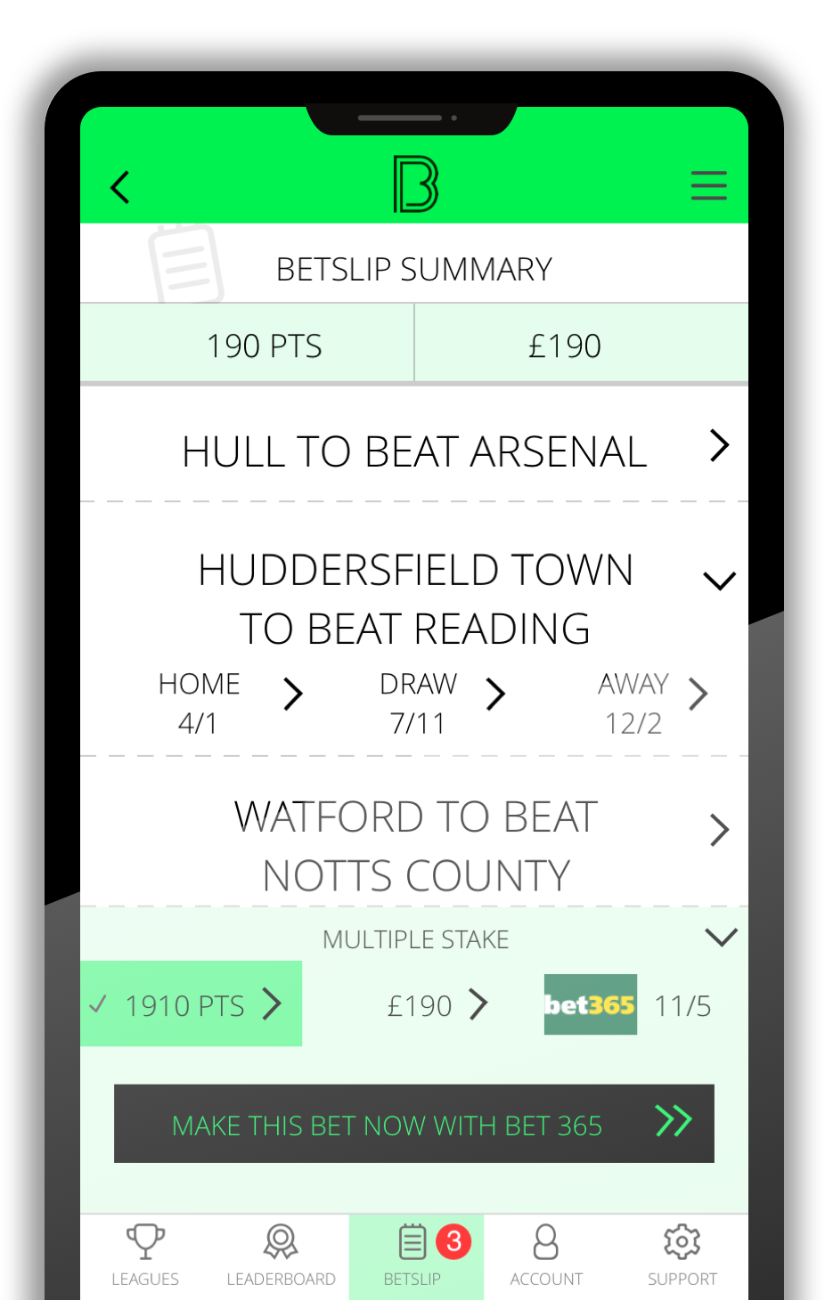 Bet Boss App Betslip Summary page