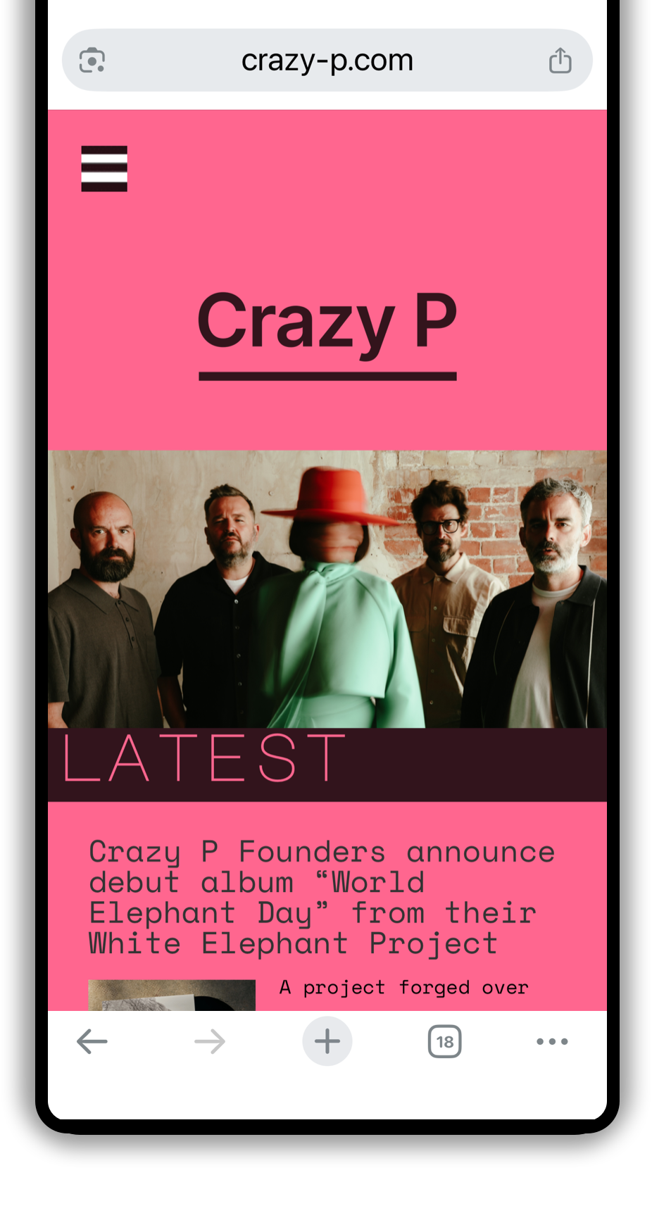 Wordpress-website-for-band-Crazy-P Wordpress website for band Crazy P